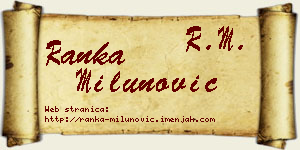 Ranka Milunović vizit kartica